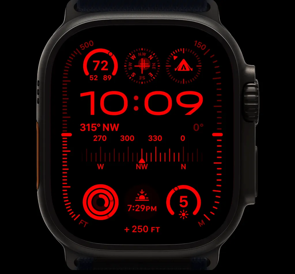 Nachtmodus der Apple Watch Ultra 2