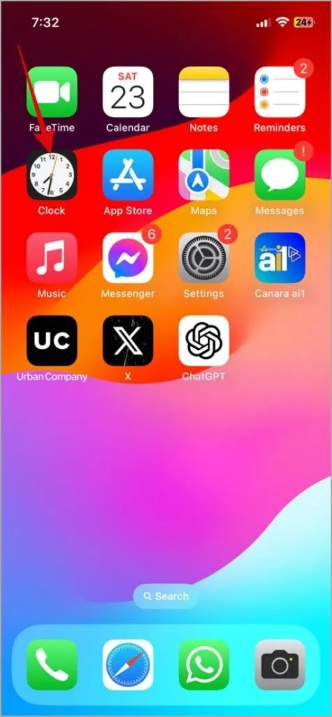 Uhr-App-Symbol auf dem iPhone