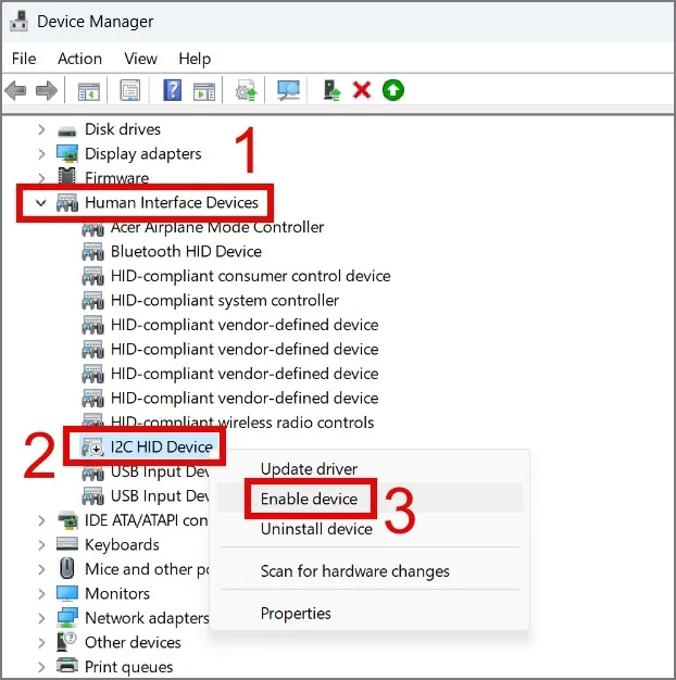 I2C HID-Gerät