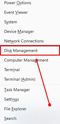 Klik på Disk Management