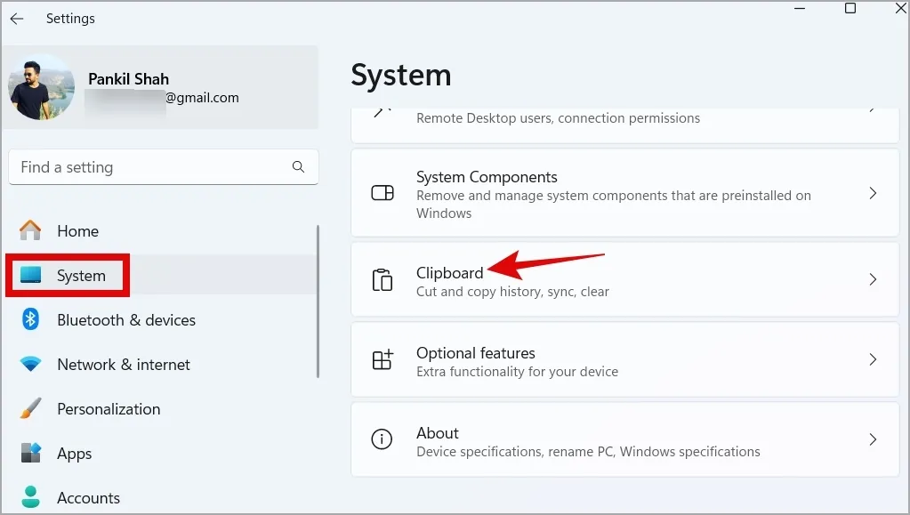 Ustawienia schowka w systemie Windows 11