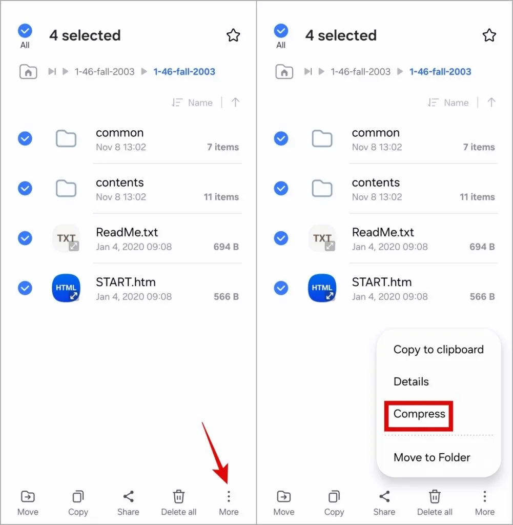 Compresser des fichiers sur un téléphone Samsung Galaxy