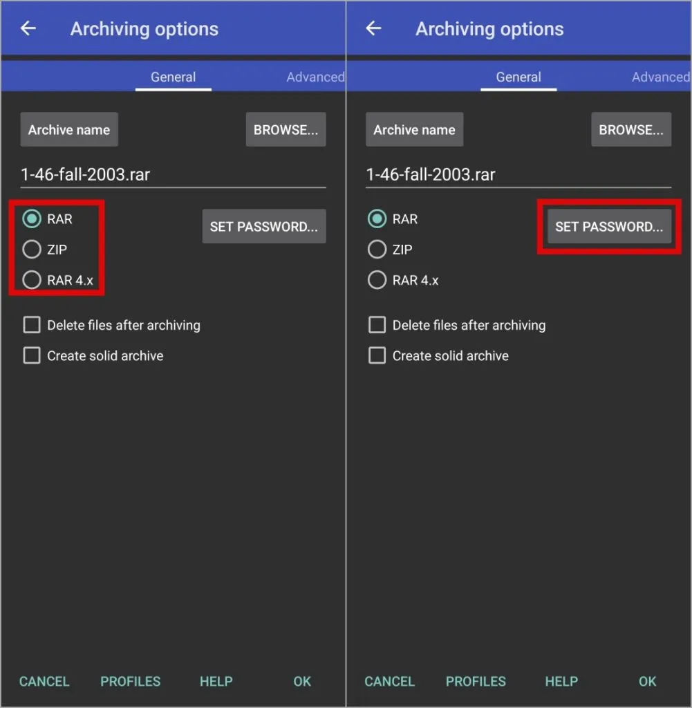 在 Samsung Galaxy 手機上建立 ZIP 文件