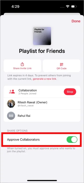 Одобрение соавторов в Apple Music
