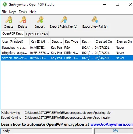 Vá a qualquer lugar OpenPGP Studio