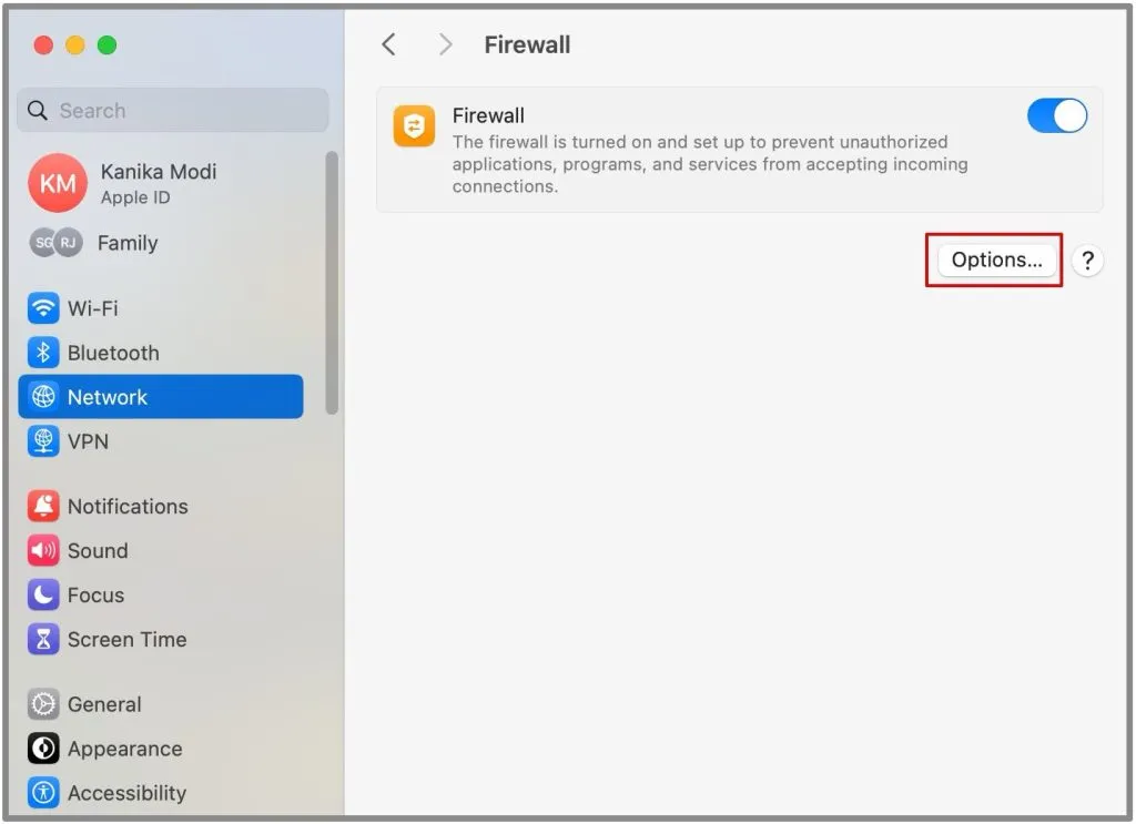 Faça alterações nas configurações do firewall