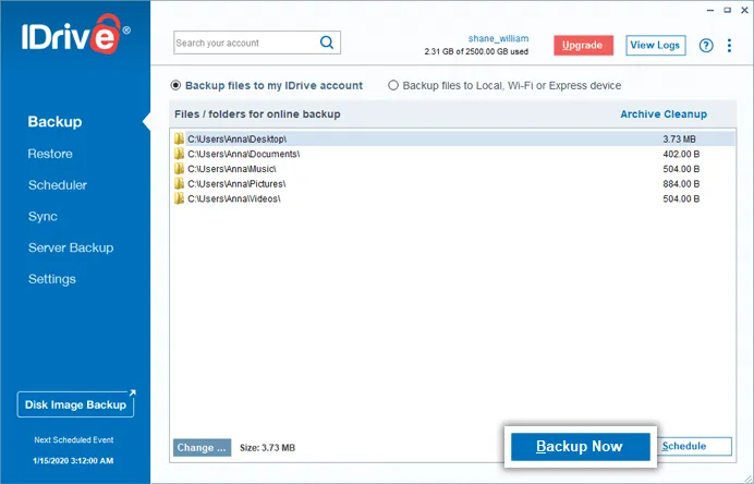 IDrive Online Backup