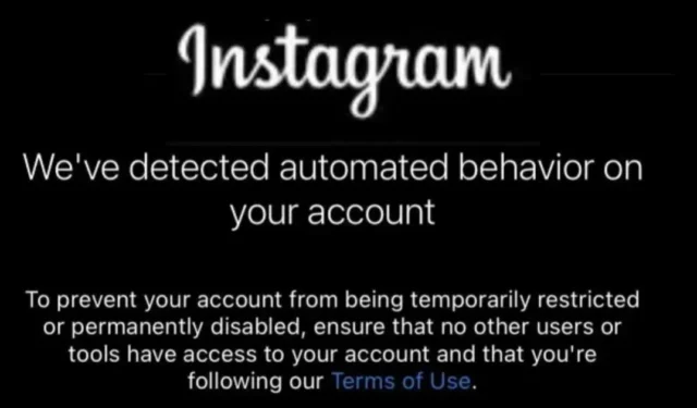 Come risolvere il “sospetto comportamento automatizzato” su Instagram