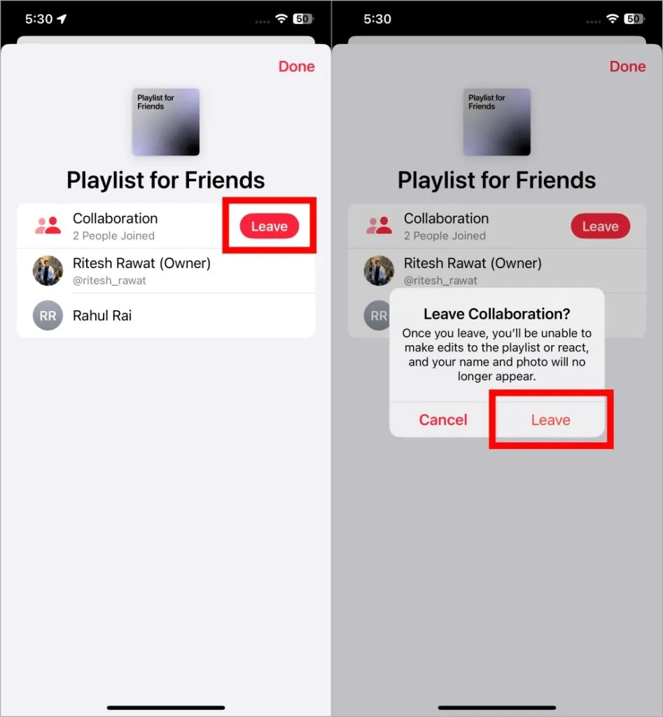 Deixe a colaboração no Apple Music