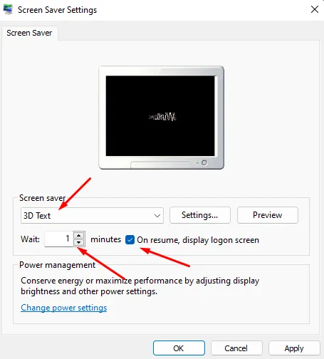 再開時にログオン画面を表示するオプション