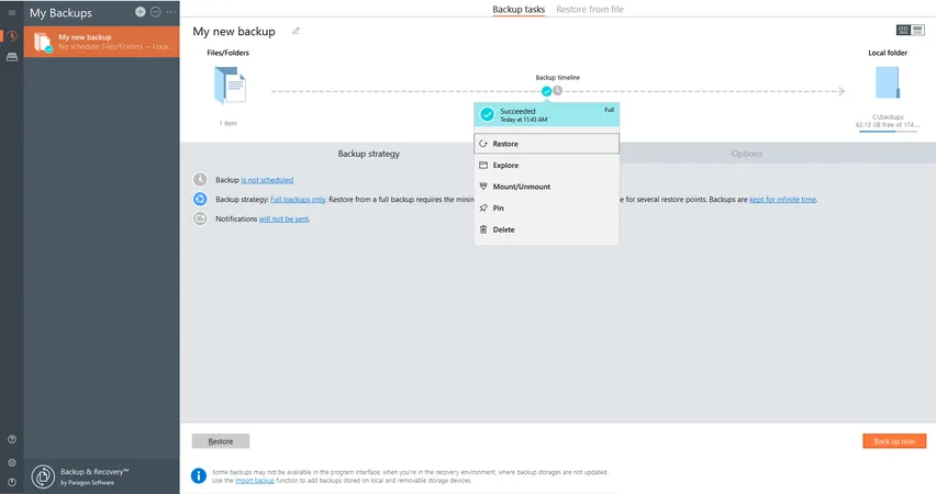 Paragon Backup & Gjenoppretting