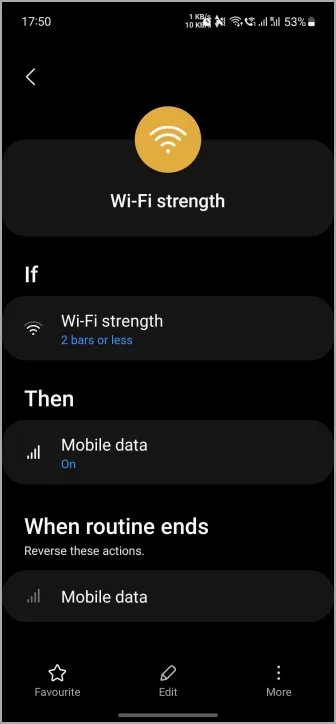 attiva i dati mobili se la potenza del Wi-Fi è inferiore