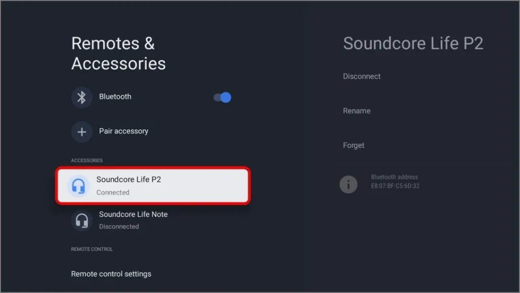 eerder verbonden Bluetooth-audioapparaat in Google TV