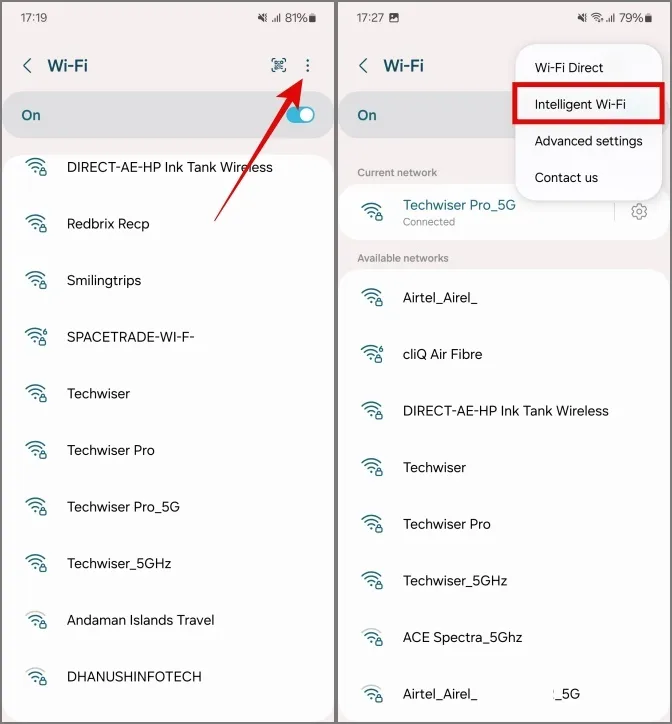 intelligente Wi-Fi in Samsung Galaxy-telefoons