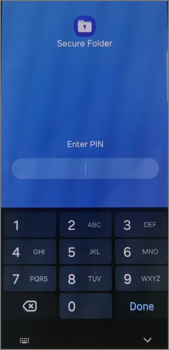 PIN sicuro sul telefono Samsung