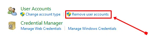 Wybierz opcję Usuń konta użytkowników