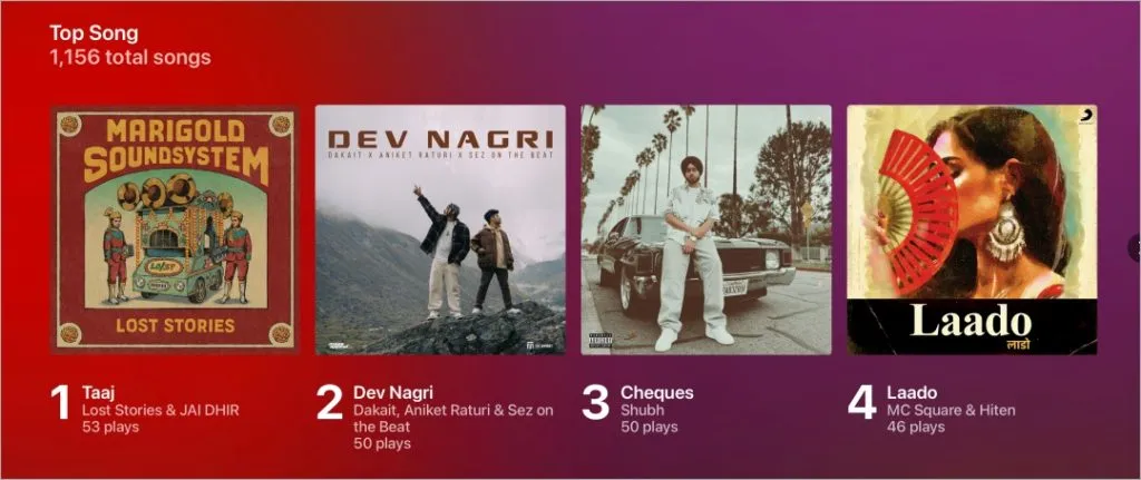 Topplåter Replay i Apple Music