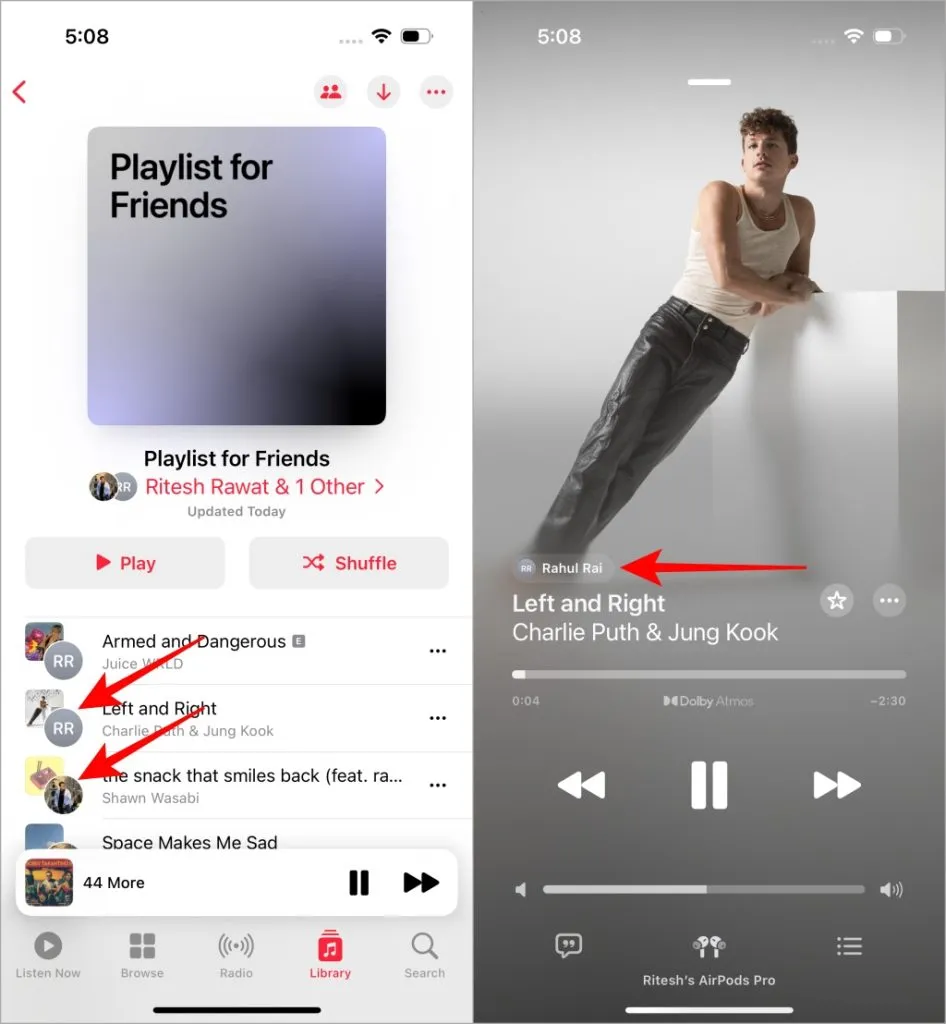 Чек, добавивший песню в Apple Music