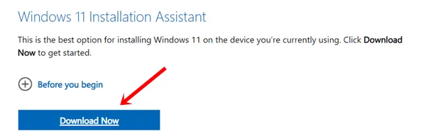 scarica l'Assistente all'installazione di Windows 11