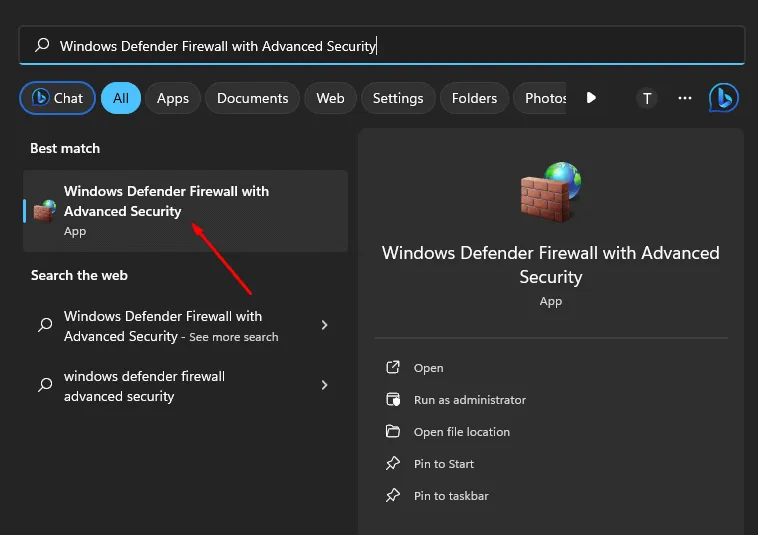 Windows Defender Firewall med avanceret sikkerhed