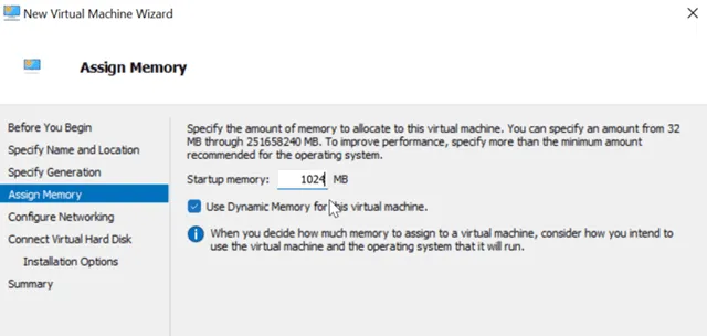 Weisen Sie der virtuellen Maschine RAM zu