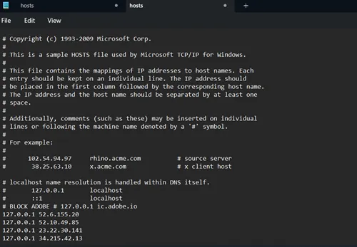 отредактируйте файл хоста с IP-адресом, чтобы исправить приложение Adobe, недоступное