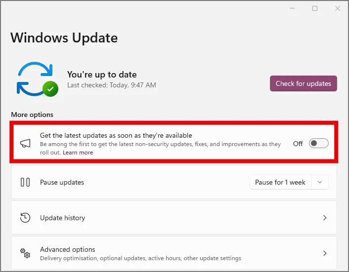 Deaktivieren der neuesten Updates in Windows