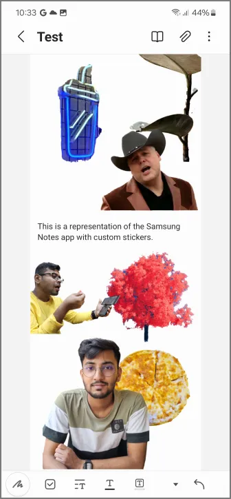utiliser des autocollants personnalisés dans l'application Notes sur les téléphones Samsung Galaxy