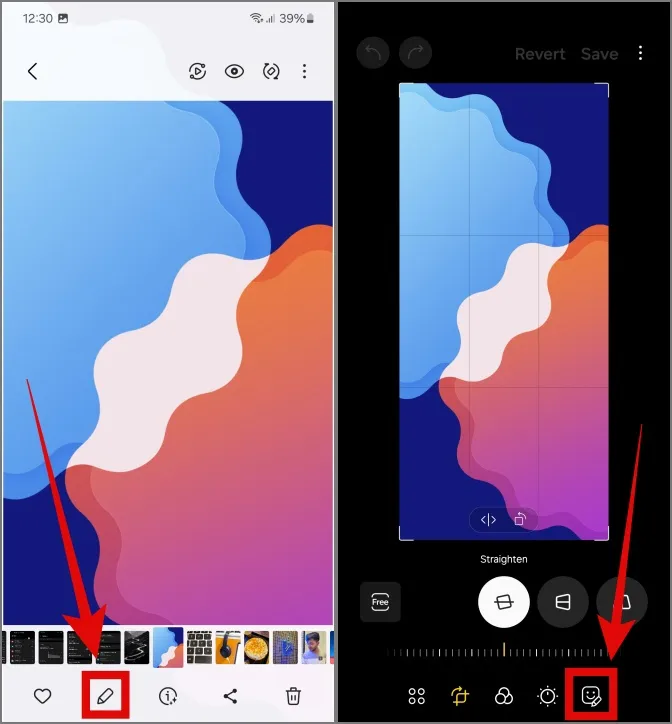 modificare un'immagine nell'editor di foto nei telefoni Samsung Galaxy