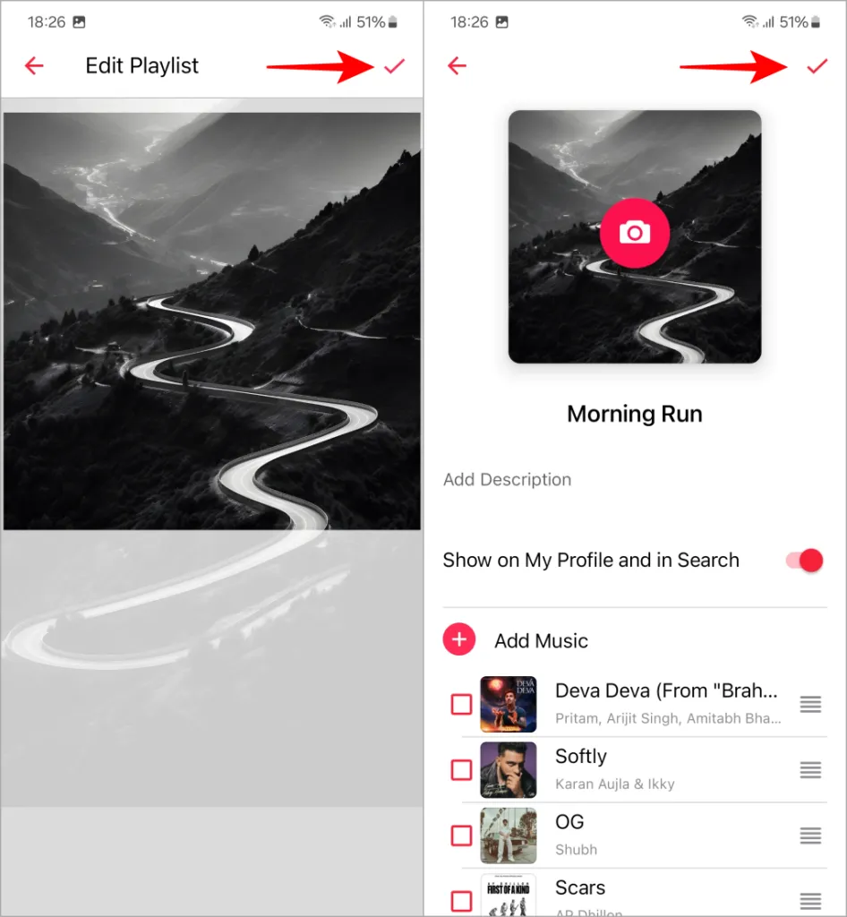 Bewaar de cover van de afspeellijst op Apple Music op Android