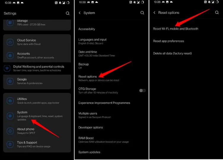 ripristinare le impostazioni di rete in Android