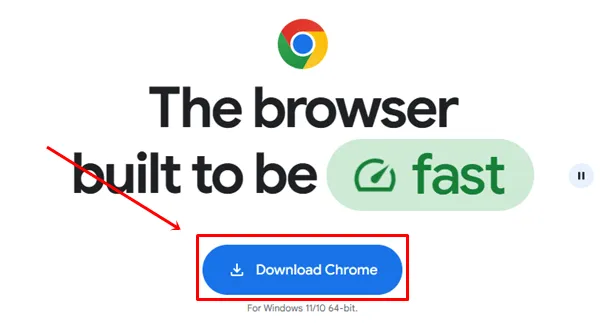 Кнопка загрузки Chrome