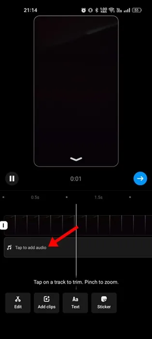 Appuyez pour ajouter de l'audio