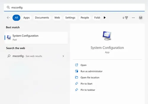 Configuração do sistema