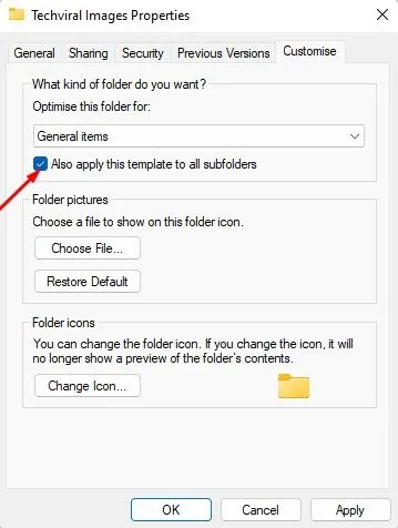 zaznacz opcję „Zastosuj także ten szablon do wszystkich podfolderów”