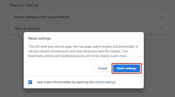 Нулирайте Chrome по подразбиране