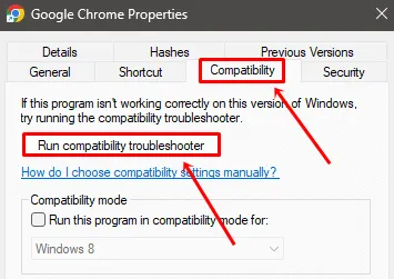 Esegui lo strumento di risoluzione dei problemi di compatibilità di Chrome