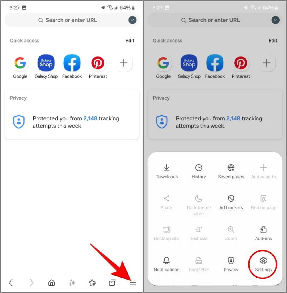 Configuración de Internet de Samsung