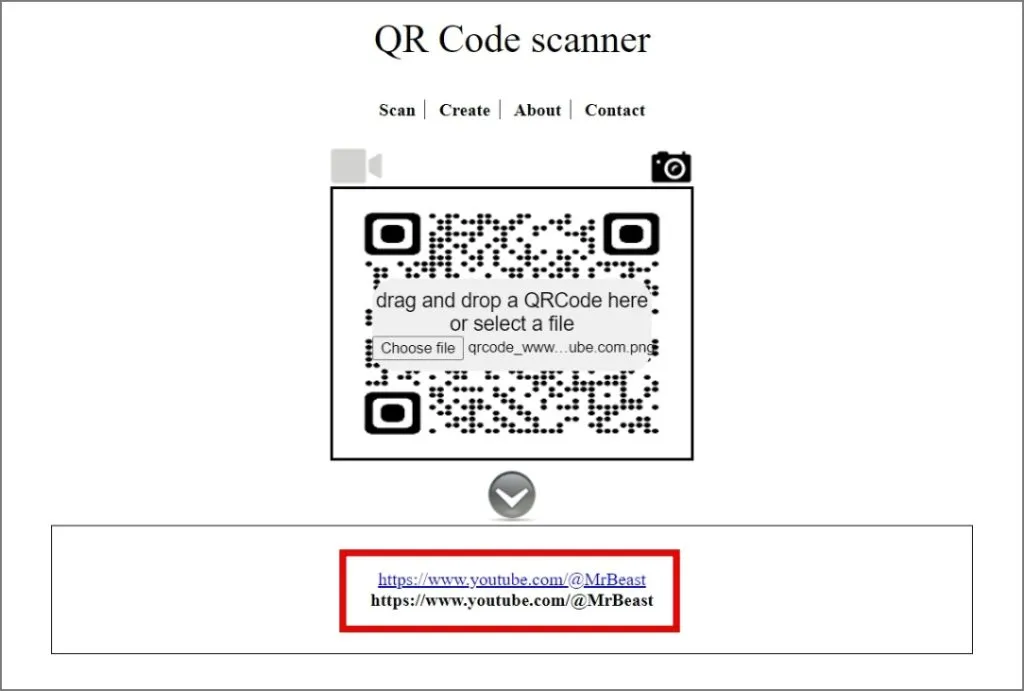 Skenujte QR kódy online