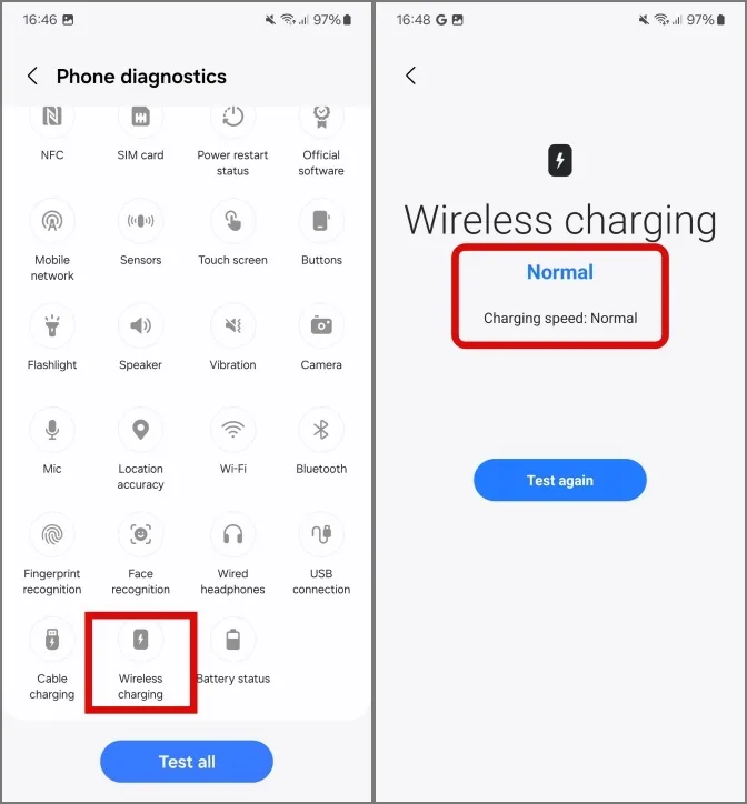 Controllo dello stato della ricarica wireless nell'app Samsung Members nei telefoni Samsung Galaxy