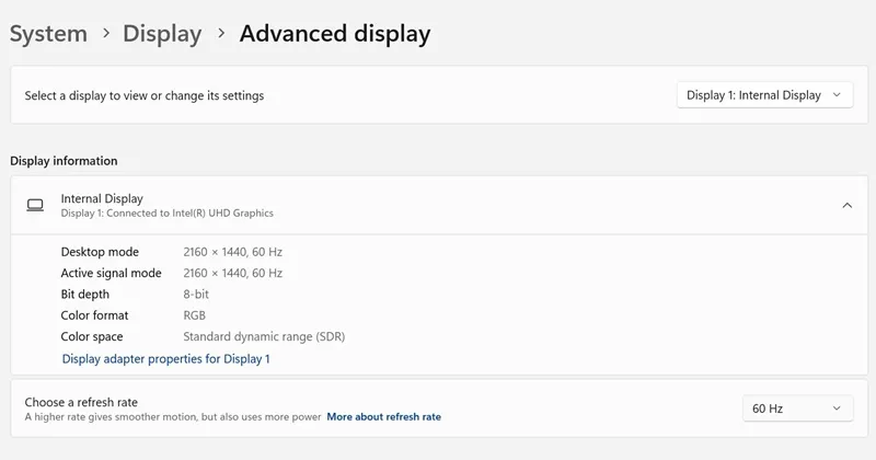 Configure la frecuencia de actualización igual que su monitor principal