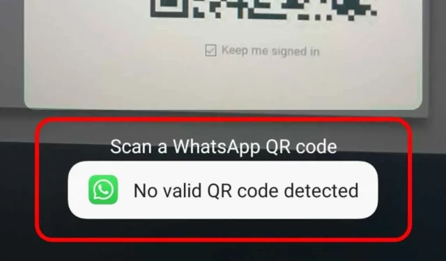 WhatsApp에서 ‘유효한 QR 코드가 감지되지 않음’ 오류를 수정하는 방법