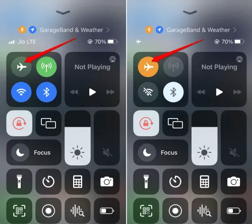 iespējot lidojuma režīmu iPhone iOS