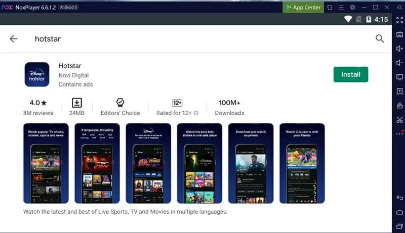 Hotstar für PC Noxplayer