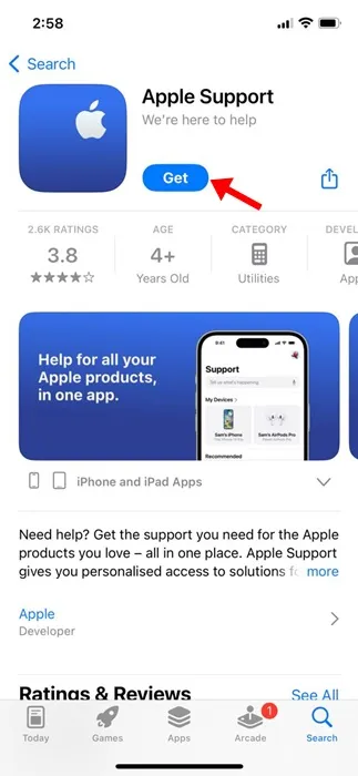 Aplikace Apple Support