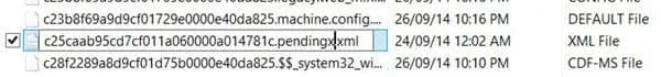 Fjern Pending.xml-fil