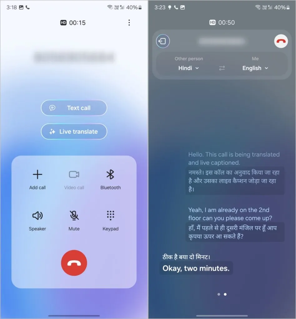 Tradução ao vivo em chamadas no Samsung S24