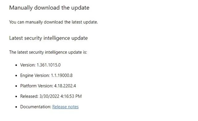 Actualizaciones de Microsoft Defender