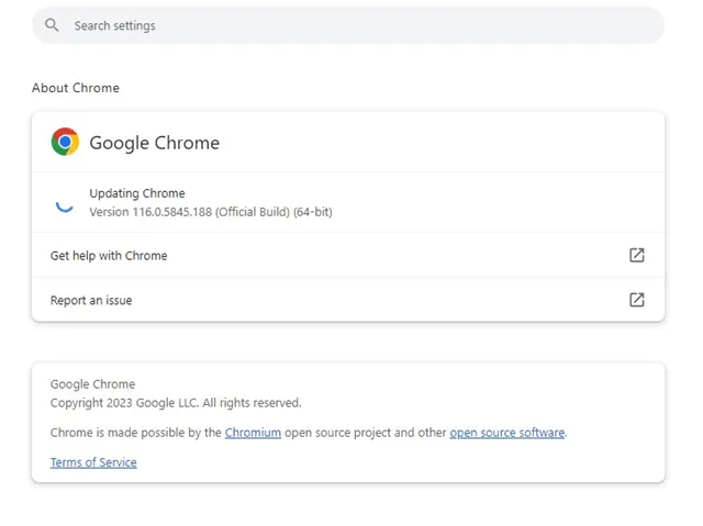 Google Chrome instala todas las actualizaciones pendientes