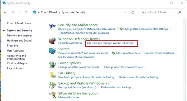 Zapora systemu Windows Defender